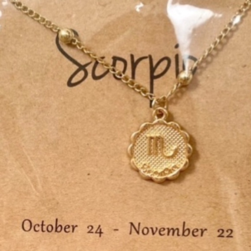 Trendy SCORPIO zodiac gold boho necklace ADJUSTABLE BNWT